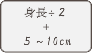 調理台高さの計算方法「身長÷2＋5〜10cm」